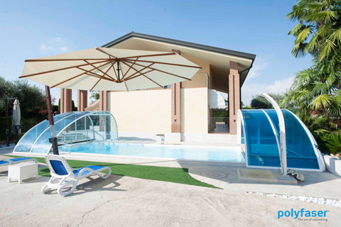 Swimming Pool mit Abdeckung Saphir von Polyfaser